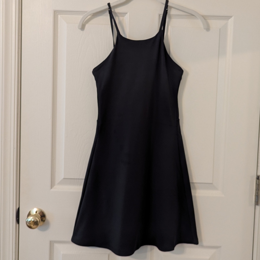 Girlfriend Collective  Black Active Mini Dress Romper with Shorts S